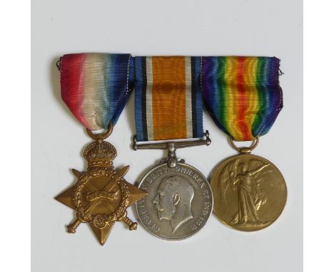 The Devonshire Regiment: a W.W.1 Star trio of Medals, awarded to 10752 Pte. E. Moon. Devon. R., comprising 1914-15 Star, Brit