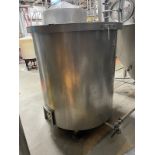 550 Gallon Stainless Steel Flat Bottom, Single Wall Utility Tank on Casters, Appro | Rig Fee $50