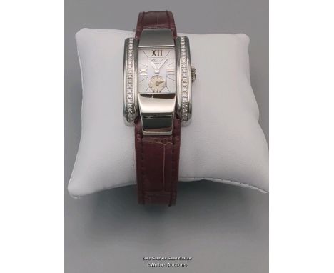 CHOPARD LA STRADA 8357 / 894666 DIAMOND SET WATCH WITH LEATHER STRAP AND FOLDING CLASP, CASE  35 X 23MM  / APPEARS TO BE FUNC