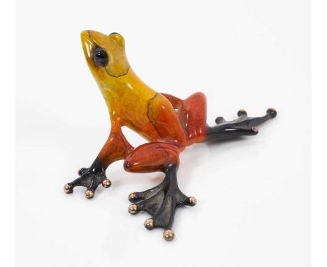 Tim Cotterell enamelled bronze sculpture of a frog, signed and numbered 1106/5000, 8cm wide