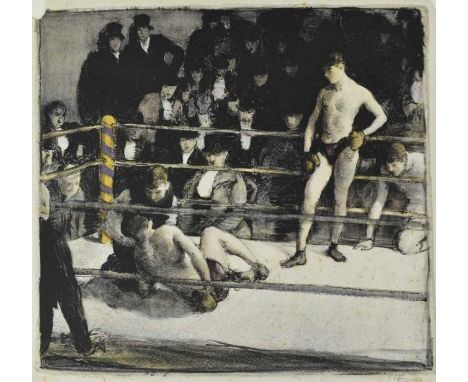 *Gerald Spencer Pryse (1882-1956) colour lithograph - the boxing ring, signed below in pencil, 31cm x 32cm, unframed