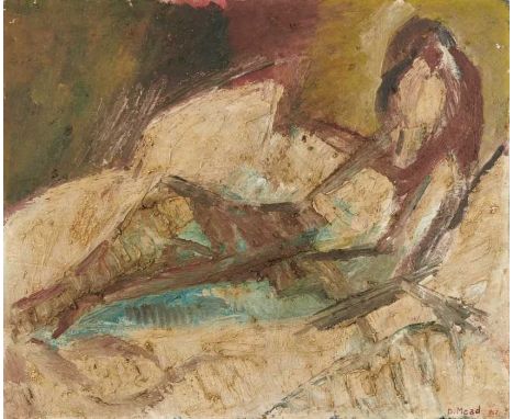 Dorothy Mead (1928-1975) oil on canvas - figure reclining, signed and dated '61, 76.5cm x 63.5cm, unframed. Dorothy was born 