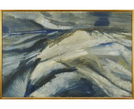 Dorothy Mead (1928-1975) oil on canvas - Blue seascape, signed and dated '66, 91cm x 61cm, framed.Dorothy was born in London 