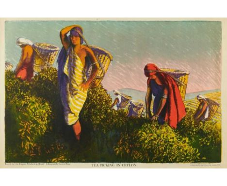 *Gerald Spencer Pryse (1882-1956) colour lithograph - Tea Picking in Ceylon, issued by the Empire Marketing Board, 77cm x 51c