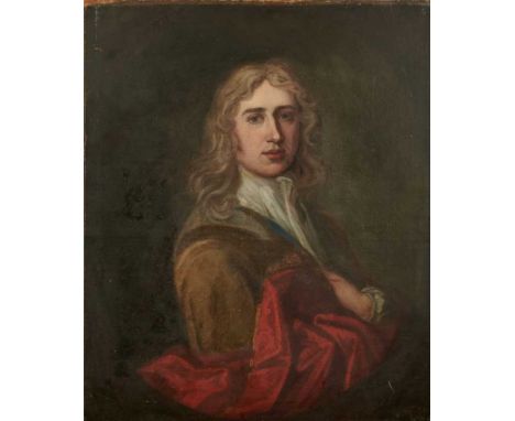 English School, 18th century, oil on canvas, half length portrait of a gentleman, inscribed to label verso 'Abraham Coope 174