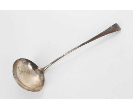 George III silver Old English pattern soup ladle (London 1791), maker's mark I.P., all at approximately 3ozs, 31cm overall le