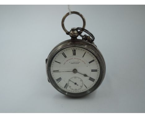 An Edwardian silver key wound English lever pocket watch by A G Graves of Sheffield no: 642758 having Roman numeral dial with