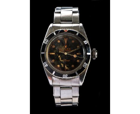 A rare Rolex Submariner ref. 6538 "Big Crown" stainless steel gentleman's wristwatch, case no. 307XXX, third quarter of 1957,