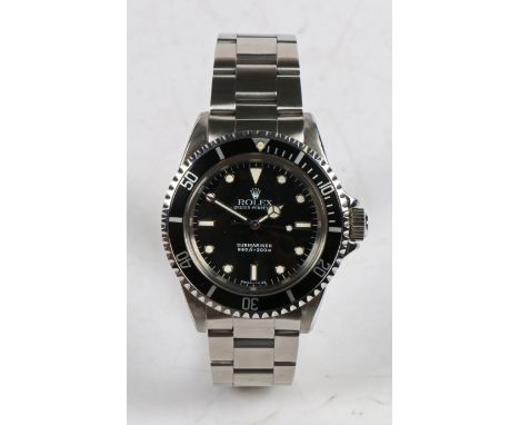A Rolex Oyster Perpetual Submariner 660ft/200m gentleman's stainless wristwatch,&nbsp;model ref. 5513, case no. 1604XXX, circ