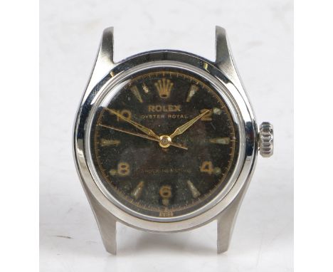 A Rolex Oyster Royal Shock Resisting gentleman's wristwatch, model no. 6144, case ref. 805XXX, circa 1952, the signed black d