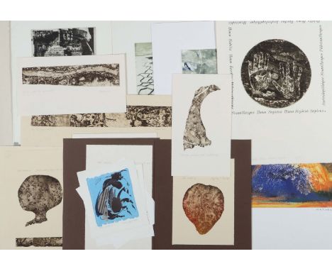 Verschiedene Künstler des 20./21. Jh.Konvolut mit 100 Grafiken, verschiedene moderne Darstellungen, Techniken, Materialien un