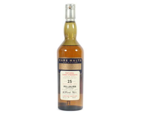 1 Flasche MillburnRare Malts Selection, Single Malt Scotch Whisky, 25 years old, natural cask strengh, distilled in 1975, 61,