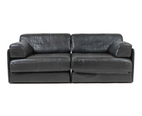 De Sede-SofaSchweiz, 1970/80er, modulares System, Zweisitzersofa bestehend aus zwei Sesselmodule je HxBxT: 71/95/100 cm mitei