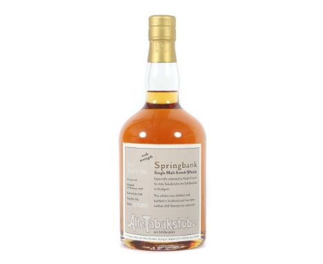 1 Flasche SpringbankAlte Tabakstube, Single Malt Scotch Whisky, 31 years old, cask strength, distilled in Feb 1967, bottled J