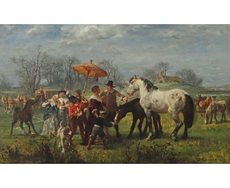 Räuber, Wilhelm CarlMarienwerder/Westpreußen 1849 - 1926 München. Deutscher Portrait-, Genre- und Historienmaler. "Fohlenscha
