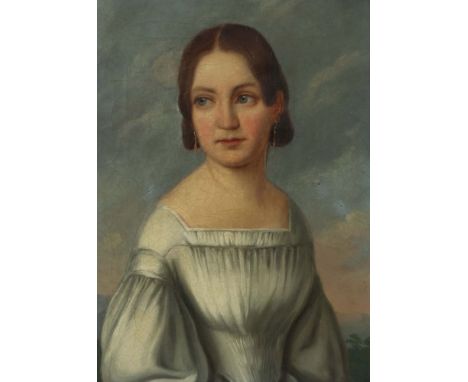Volz, HermannBiberach an der Riß 1814 - 1894 ebenda, deutscher Maler. "Portrait Anna Seewald", Halbbildnis der ersten Frau de