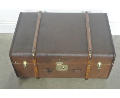 A large early 20th century trunk - 33cm x 71cm x 48cm
