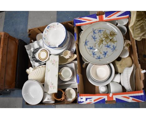 Two Boxes of Ceramic to Include Kitchenwares, Jelly Moulds, Breakfast Wares etc 