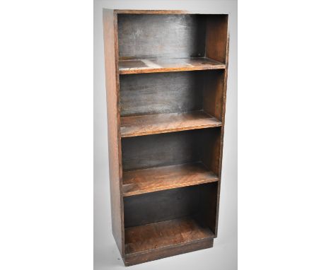 An Edwardian Oak Four Shelf Open Bookcase, 40.5cm wide 