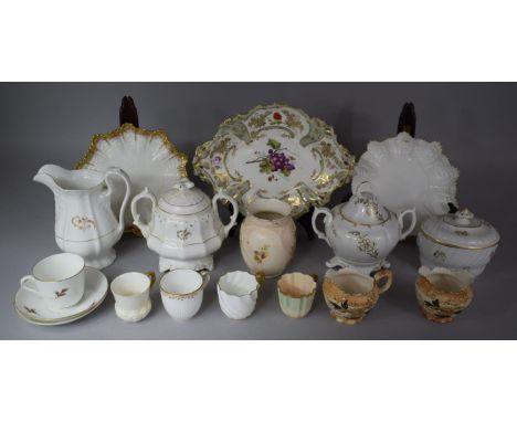 A Collection of Various 19th Century and Later Ceramics to include Gilt and White Jug, Two Handled Sugar Bowls, Teacup and Sa