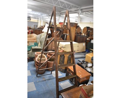 A Vintage Wooden Six Step Step Ladder 