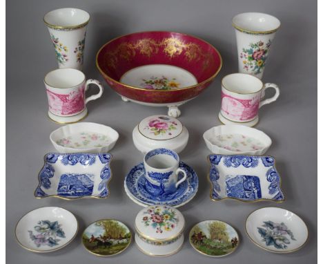 A Collection of Various Ceramics to include Pair of Aynsley King Rose Vases, Coalport Footed Bowl, Pair of Coalport Miniature