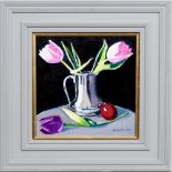 GORDON G HENDERSON, TULIPS, PLUM, LUSTRE JUG