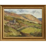 * SHEILA DEWSBURY (BRITISH b. 1944), CHURCH IN A LANDSCAPE