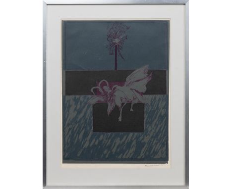 screenprint on paper, signed and dated '72 mounted, framed and under glass image size 47cm x 35cm, overall size 62cm x 48cm  