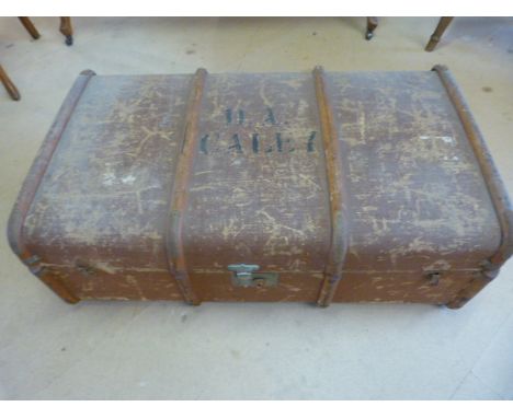 Vintage Wooden bound trunk