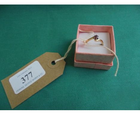 18CT. GOLD RUBY SOLITAIRE (size O/P)