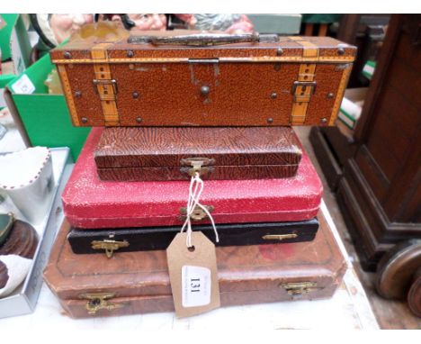 4 boxes of plated cutlery, early Huntley and Palmers biscuit tin in the form of a travelling trunk