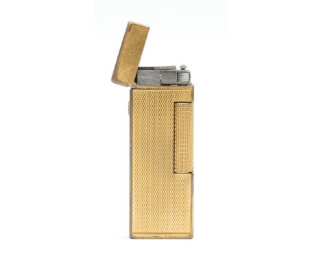 Alfred Dunhill; A Dunhill gold plated rollagas pocket cigarette lighter, in original fitted case.