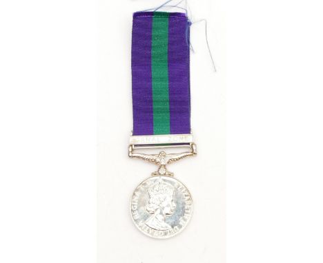 A ERII G.S.M Canal Zone medal, awarded to AC1 K. P. Herring. (2574978) R.A.F, boxed.