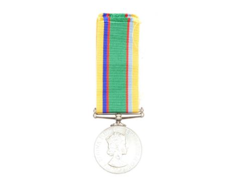 ERII Cadet Forces medal, presented to S.SGT K. M. Durban ACF C33323, boxed.