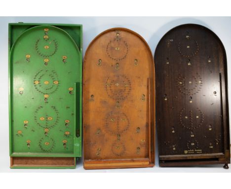 Three Bagatelle boards, to include, an example stamped 'Bramhall Woodware, Sheffield'. (3)