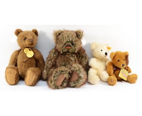 Four plush teddy bears, to include, a Charlie Bears 'Kiya', CB 131305, 2013, a Charlie Bears 'Fredbear', CB 121312, QVC Exclu