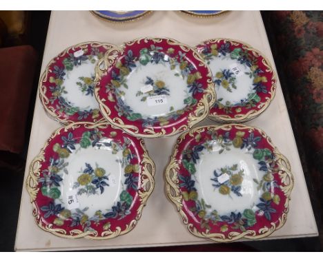 A VICTORIAN PART TEA SERVICE with printed and painted floral decoration