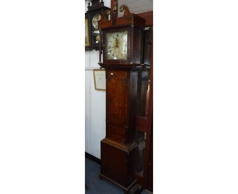 A 19TH CENTURY OAK LONGCASE CLOCK the painted dial inscribed 'Johnson Winchcome'