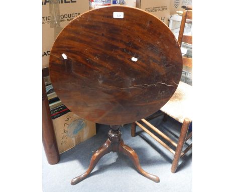 A GEORGE III MAHOGANY TRIPOD TABLE, 24" dia