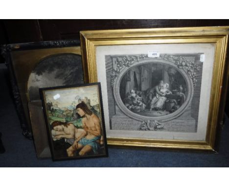 A 19TH CENTURY BAXTER PRINT OF THE DUKE OF WELLINGTON and a collection of prints