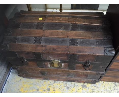 A vintage pine banded trunk