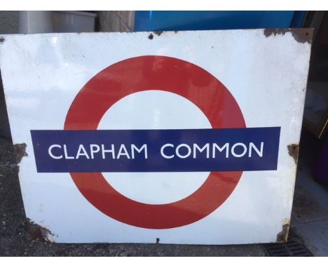 London Underground metal &amp; enamel sign 'Clapham Common'