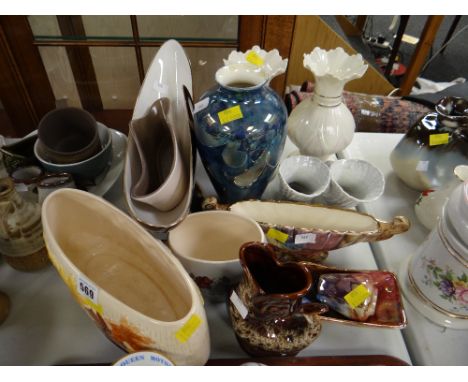 Parcel of various vases & bowls including Sylvac, Poole, coloured lustreware etc