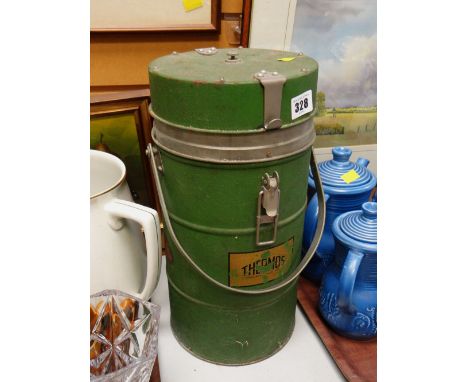 A vintage thermos flask