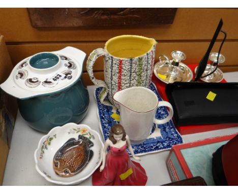 Royal Doulton figure 'Garnet', Poole casserole pot, Aynsley bowl etc
