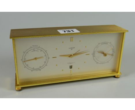 A Garrard & Co Luxor mantel clock with thermometer & barometer