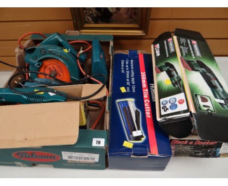 Parcel of various Black & Decker plus other power tools including circular saw, jigsaw, sander etc E/T