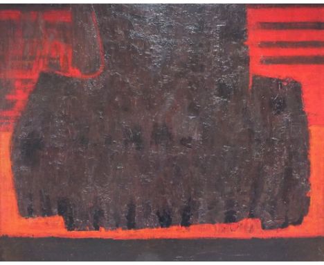 Margaret Geddes (1914-1996) Below the Horizon, signed and dated on the stretcher on the reverse, inscribed with title verso, 