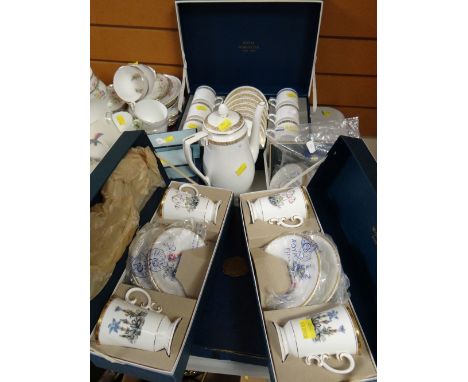 ROYAL WORCESTER GOLDEN ANNIVERSARY BONE CHINA COFFEE SERVICE (boxed) together with various other boxed Royal Worcester cups a